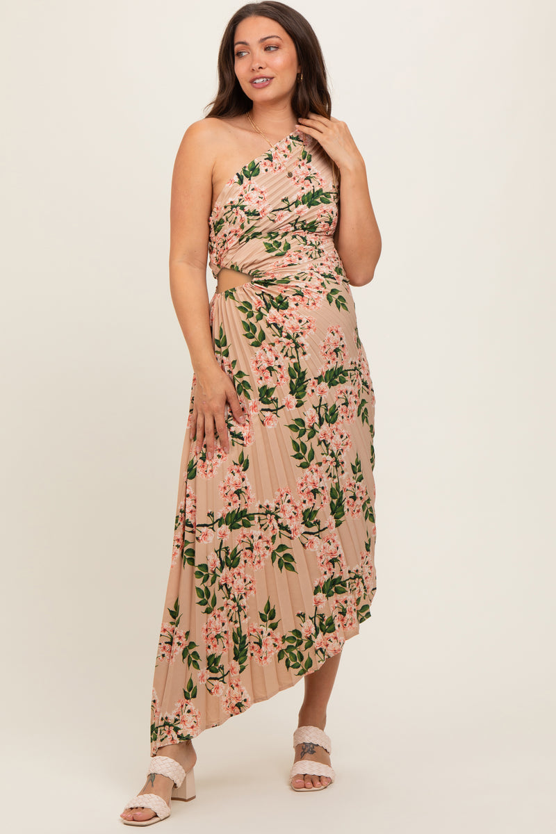 amren floral one shoulder tiered asymmetric dress Amren Dress main image 1