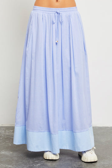 Light Periwinkle Colorblock Maxi Skirt