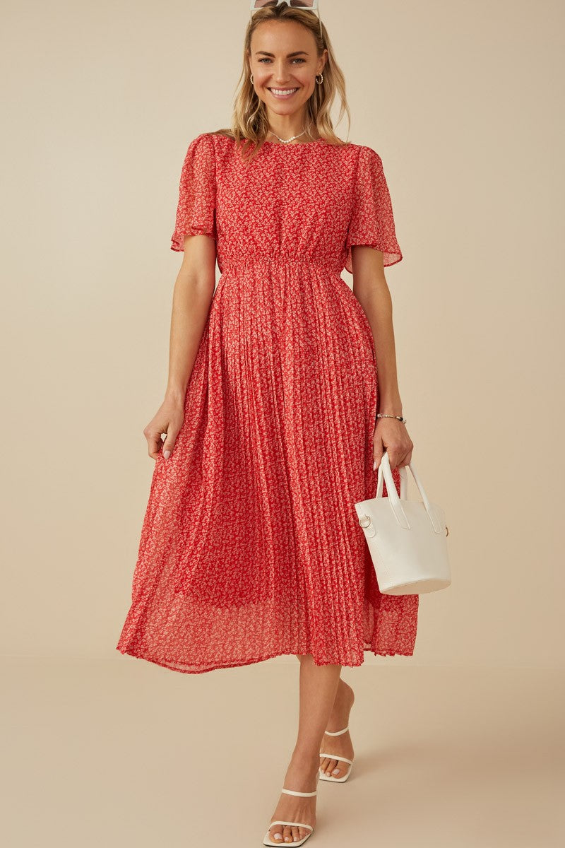 knee length dresses for ladies Serenidy Floral Ruffle Tiered High-Low Midi Dress main image 0