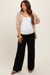 Black Relaxed Fit Maternity Trousers