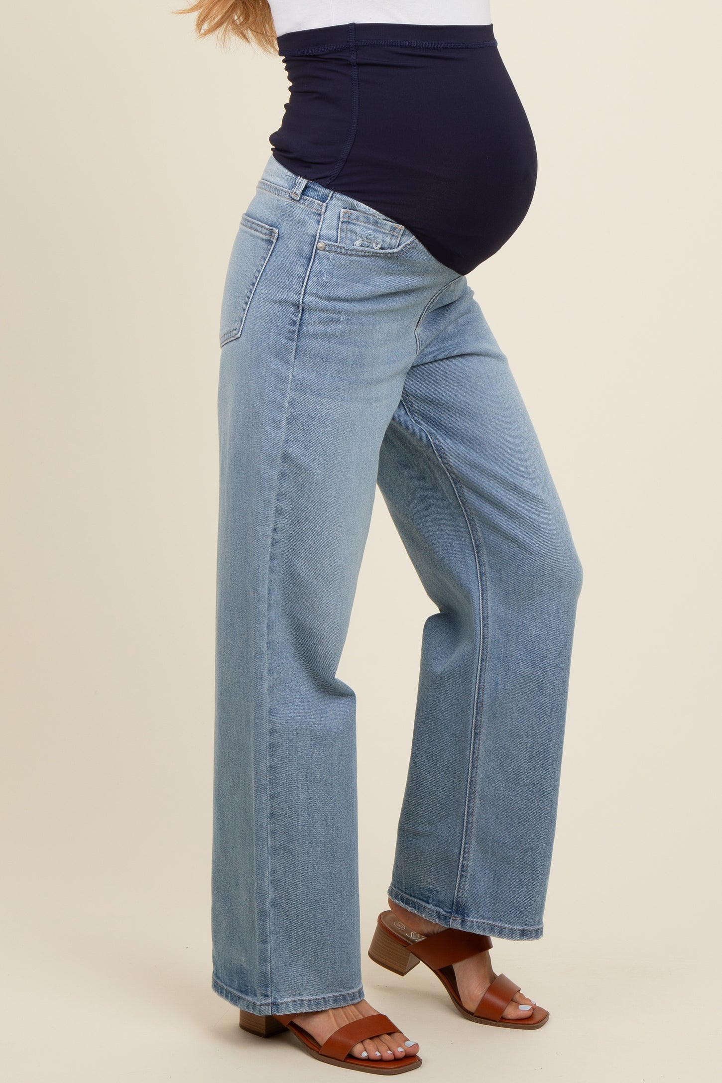 Passy - Straight Leg Maternity Jeans, Straight Vintage Style Schwangerschaftshose - Made in Italy (44, Dunkel Passy - Straight Leg Maternity Jeans, Straight Vintage Style Schwangerschaftshose - Made in Italy (44, Dunkel