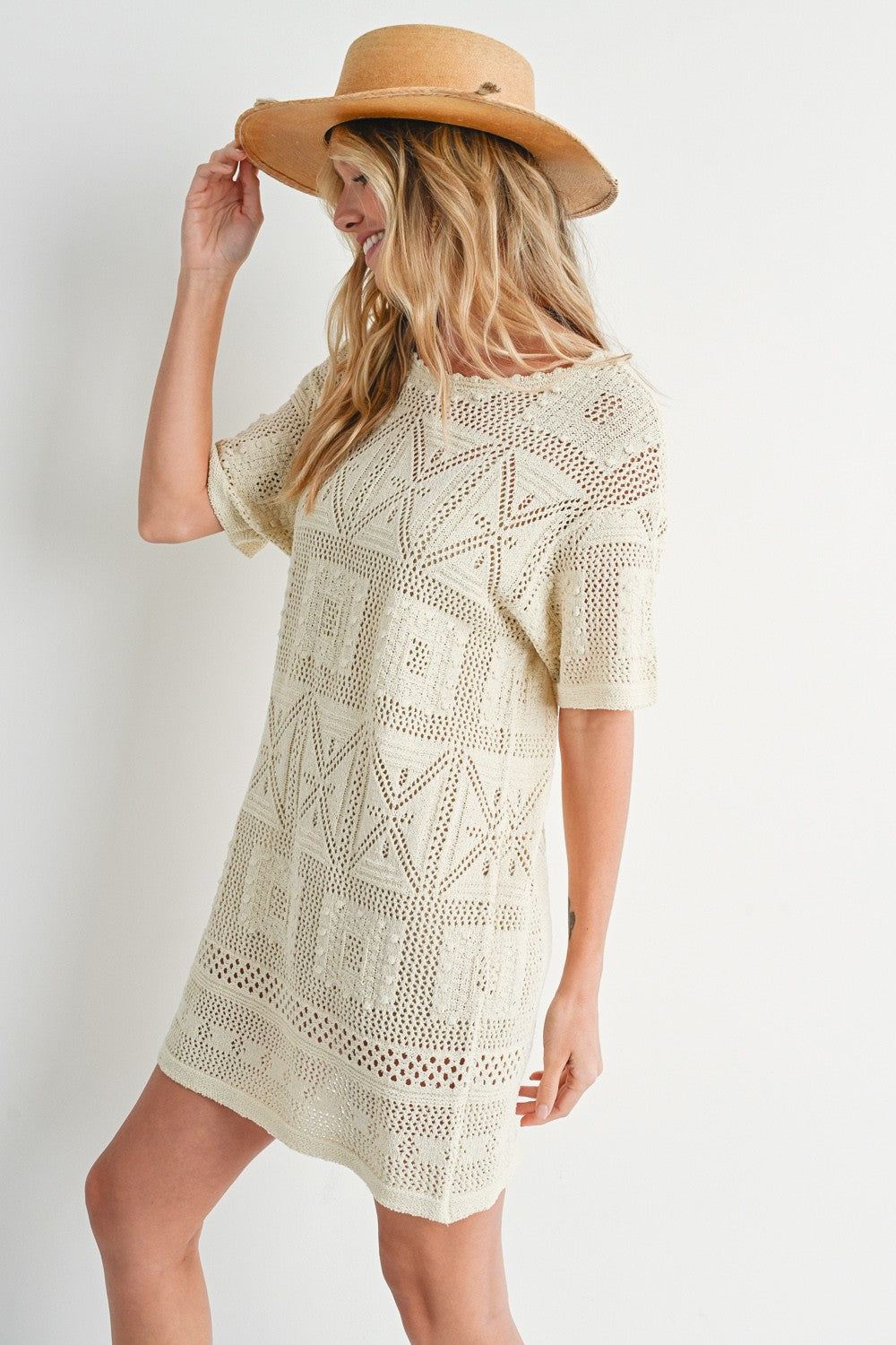 knit shift dress MINKPINK Elora Knit Shift Mini Dress White Medium