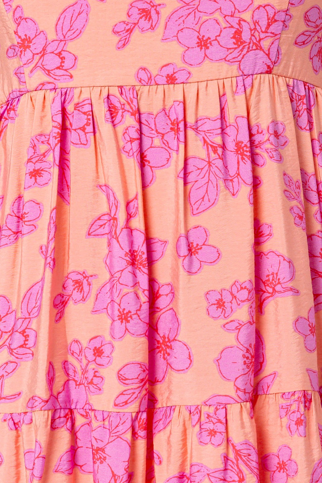 Pink Floral Sleeveless Tiered Midi Dress – PinkBlush