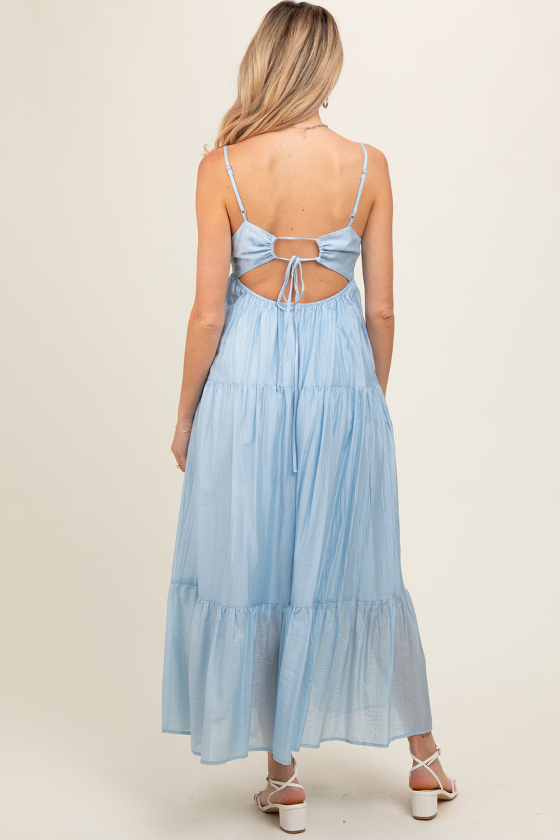 Maternity Convex Blue Maxi Dress