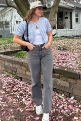 Powder Blue Cable Knit Puff Sleeve Cardigan