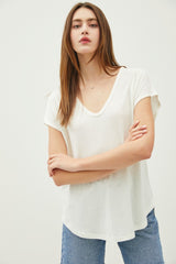 Ivory V-Neck Maternity Top