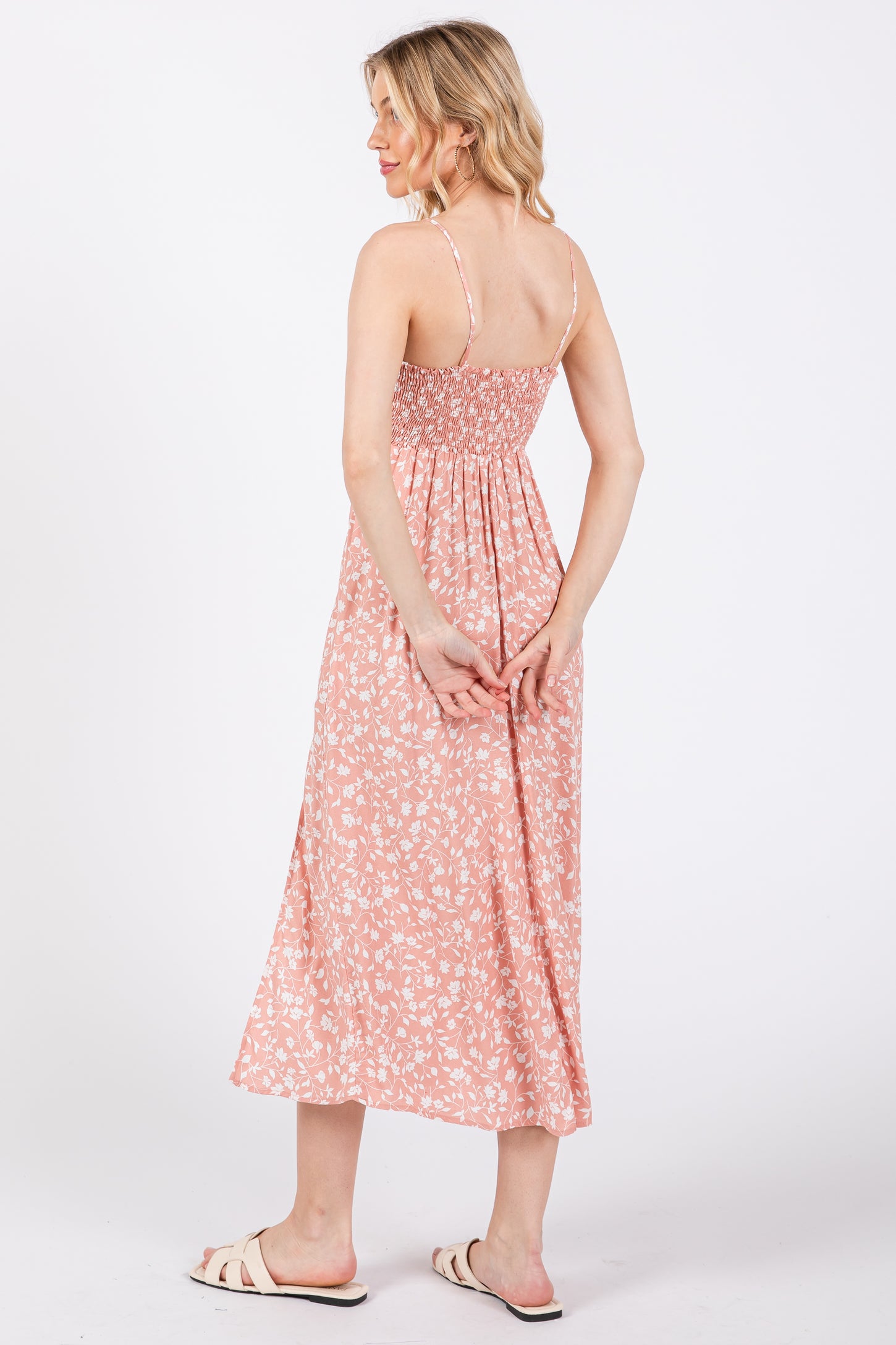 pink floral dress with slit Stacees 2026 Ruched Corset Floral Tiered Ruffle Slit Prom Dress with Detachable Straps