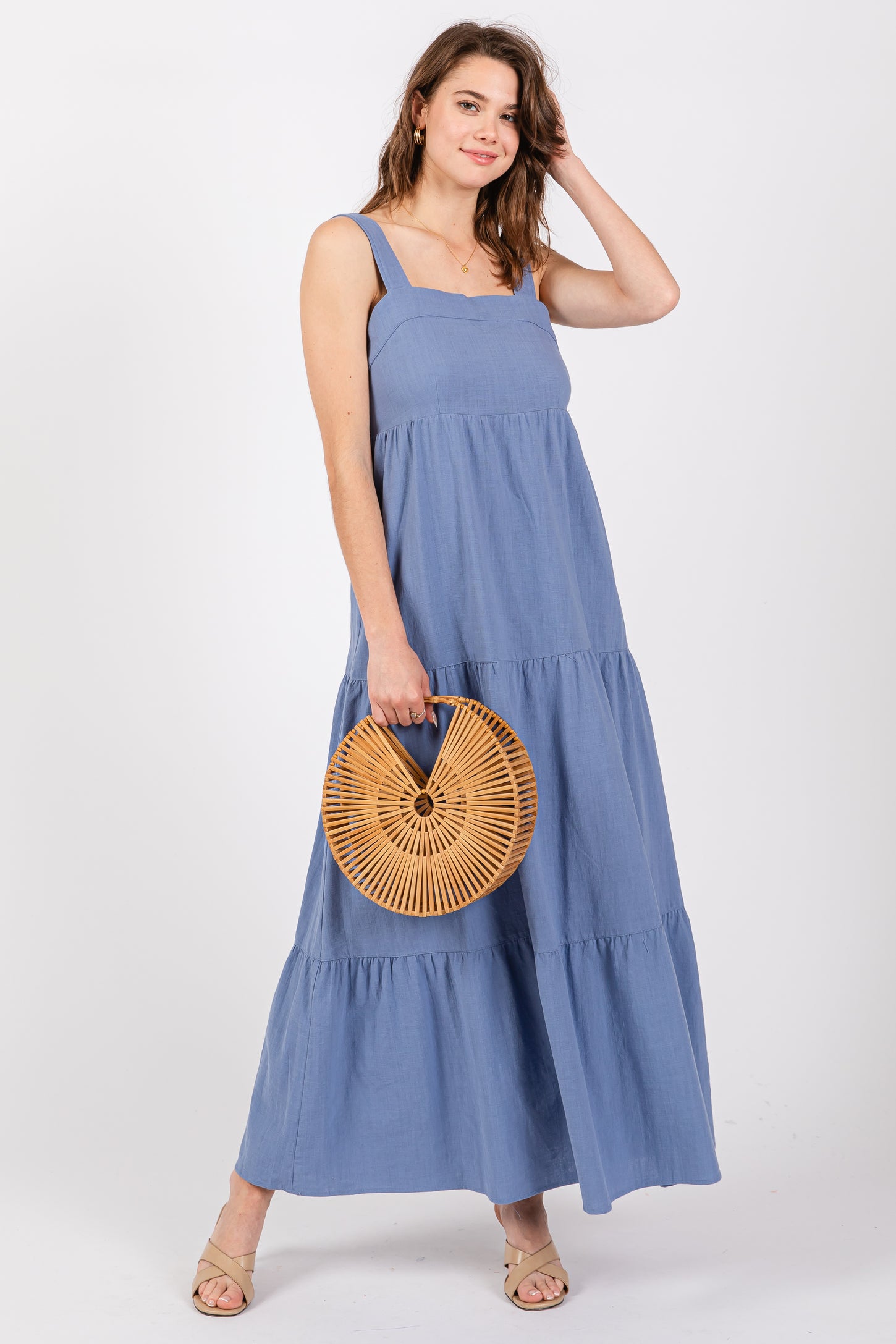 Blue Tiered Maxi Dress – PinkBlush