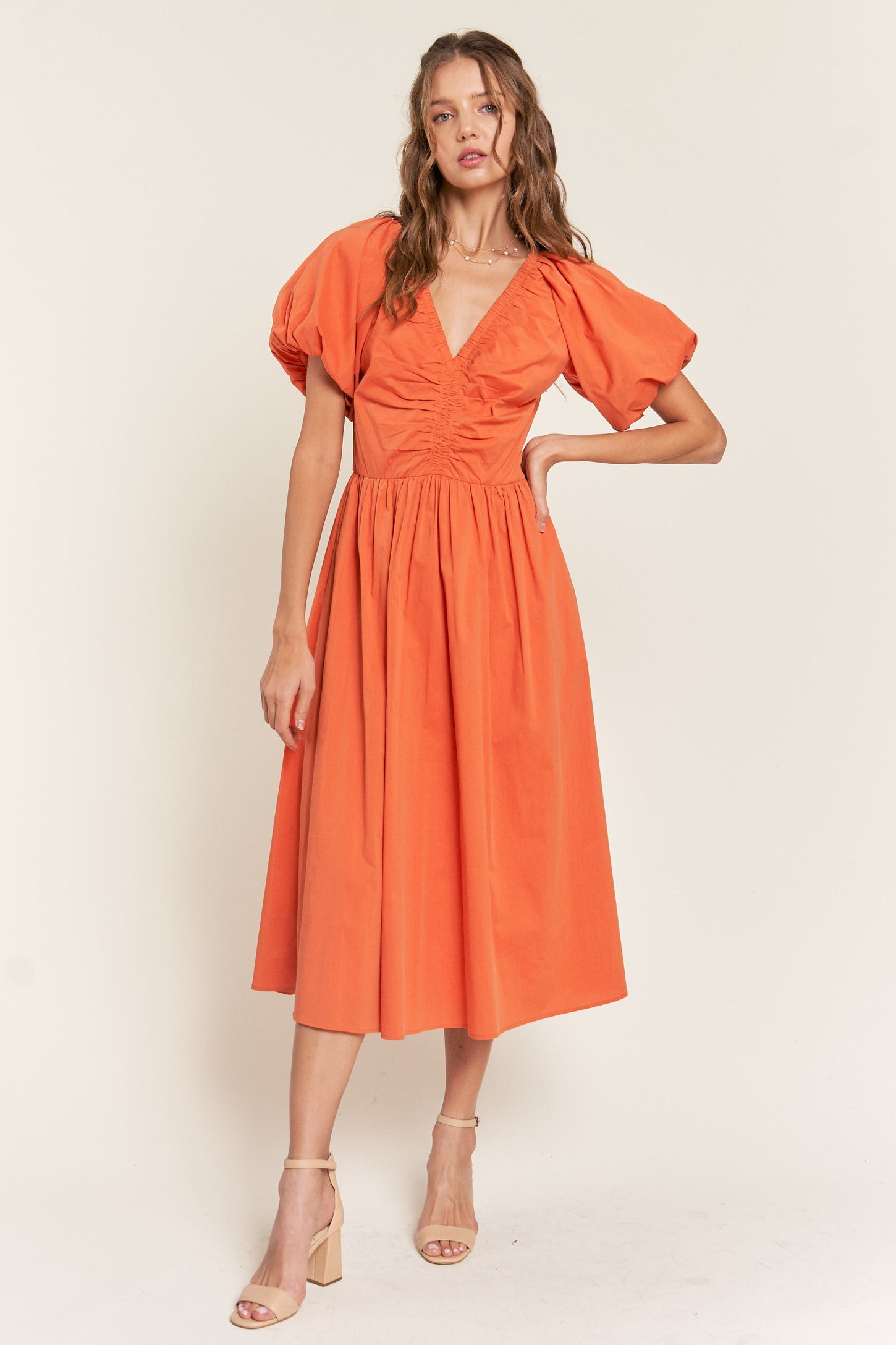 midi rust colored dress Rust Strappy Back Cowl Neck Satin Midi Dress