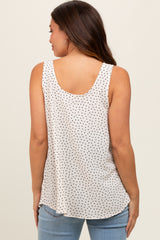Cream Dot Print Knotted Strap Maternity Top