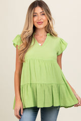 Lime Tiered Maternity Tunic Top