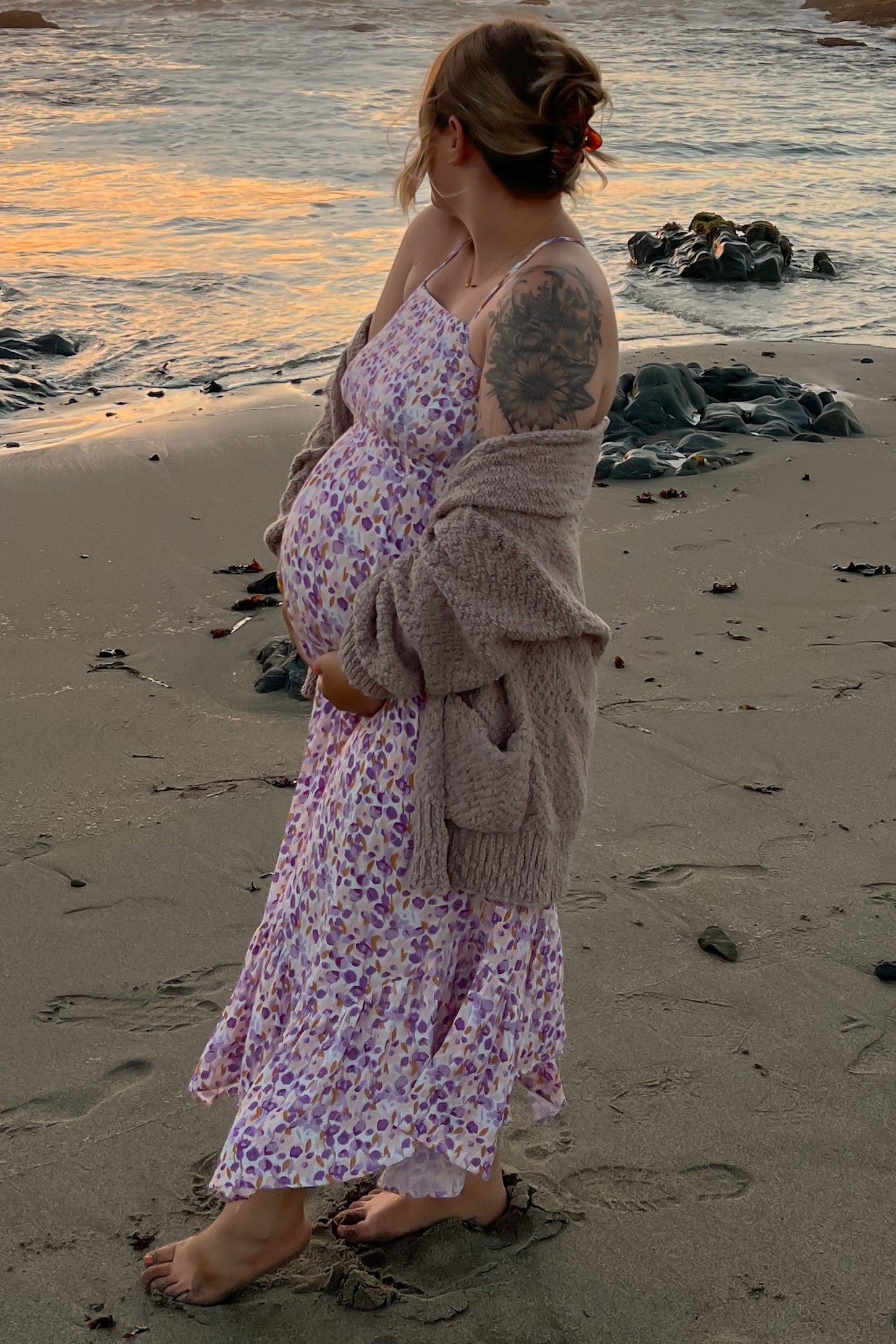 Lavender Floral Smocked Halter Flowy Maternity Maxi Dress PinkBlush Lavender Floral Smocked Halter Flowy Maternity Maxi Dress PinkBlush