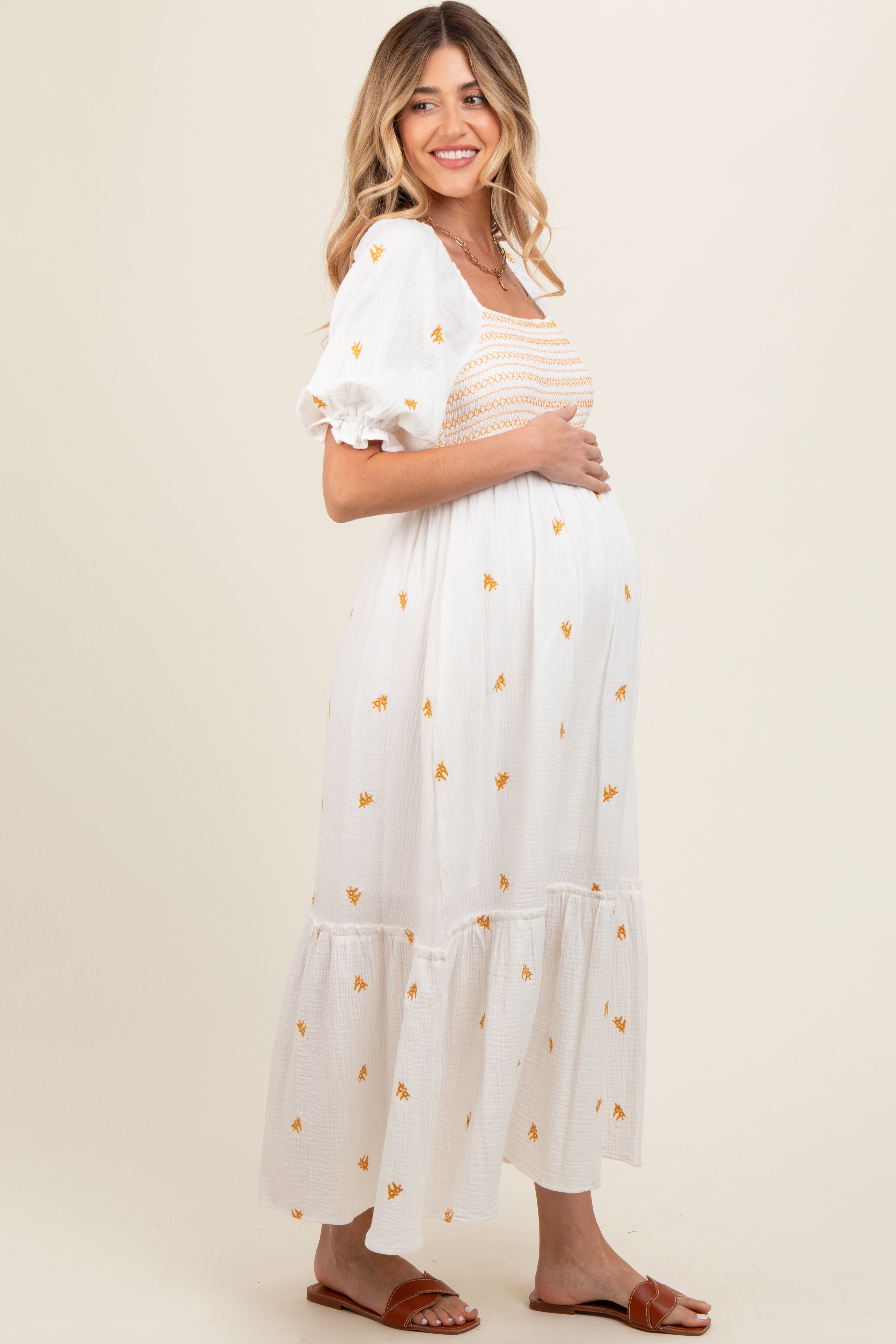 ivory gauze dress Ocean+Main | Ivory Dress with Pockets