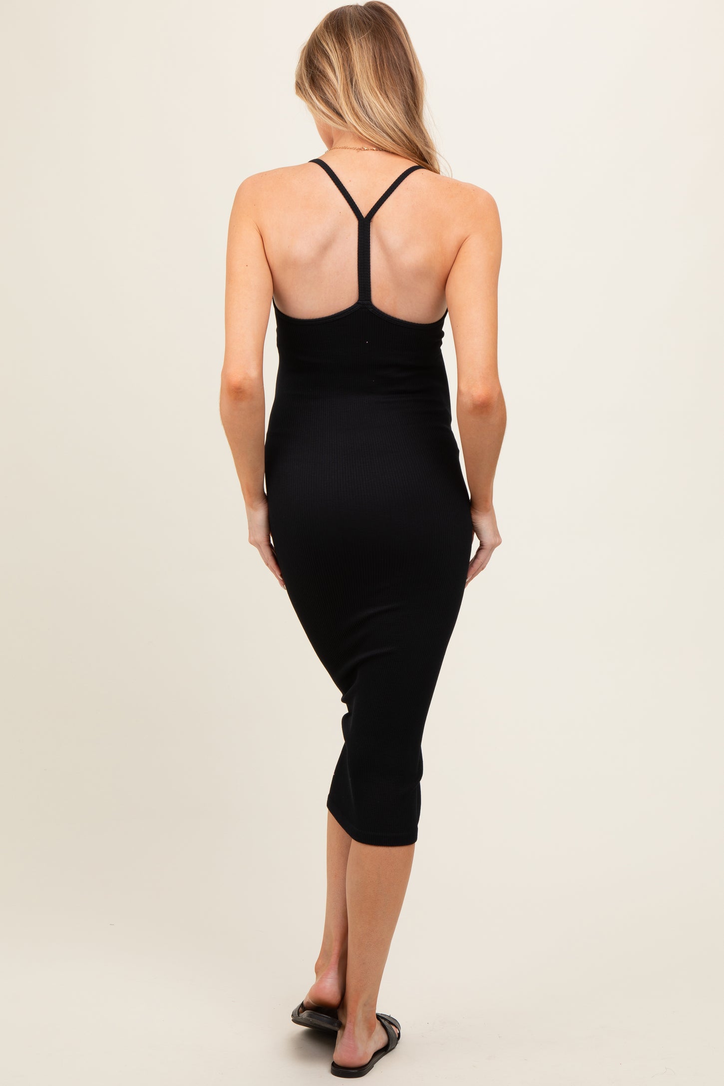 Black Racerback Maternity Dress
