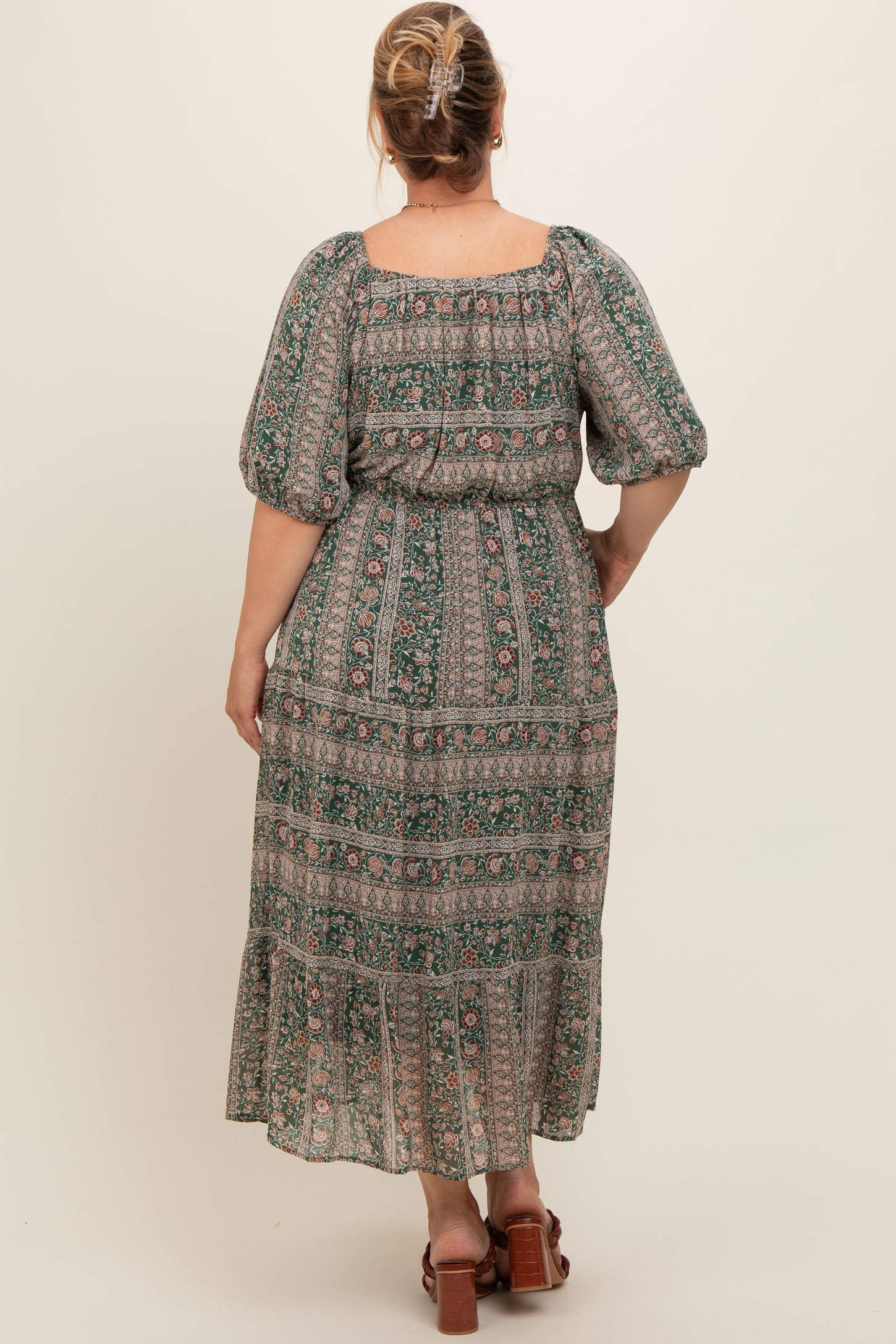 Forest Green Paisley Print Maternity Maxi Dress PinkBlush Forest Green Paisley Print Maternity Maxi Dress PinkBlush