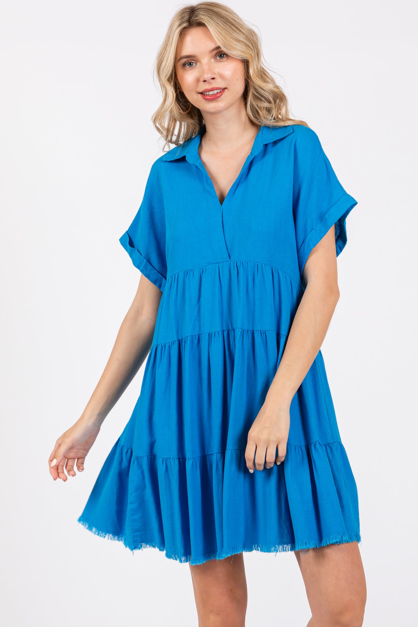 bright blue linen dress Linen Dress, Blue Dress, Linen Shirt Dress, Linen Clothing, Plus Size Linen Dress, Plus Size Clothing, Dress for Women, Summer Linen Dress