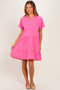 Pink Tiered Linen Maternity Dress