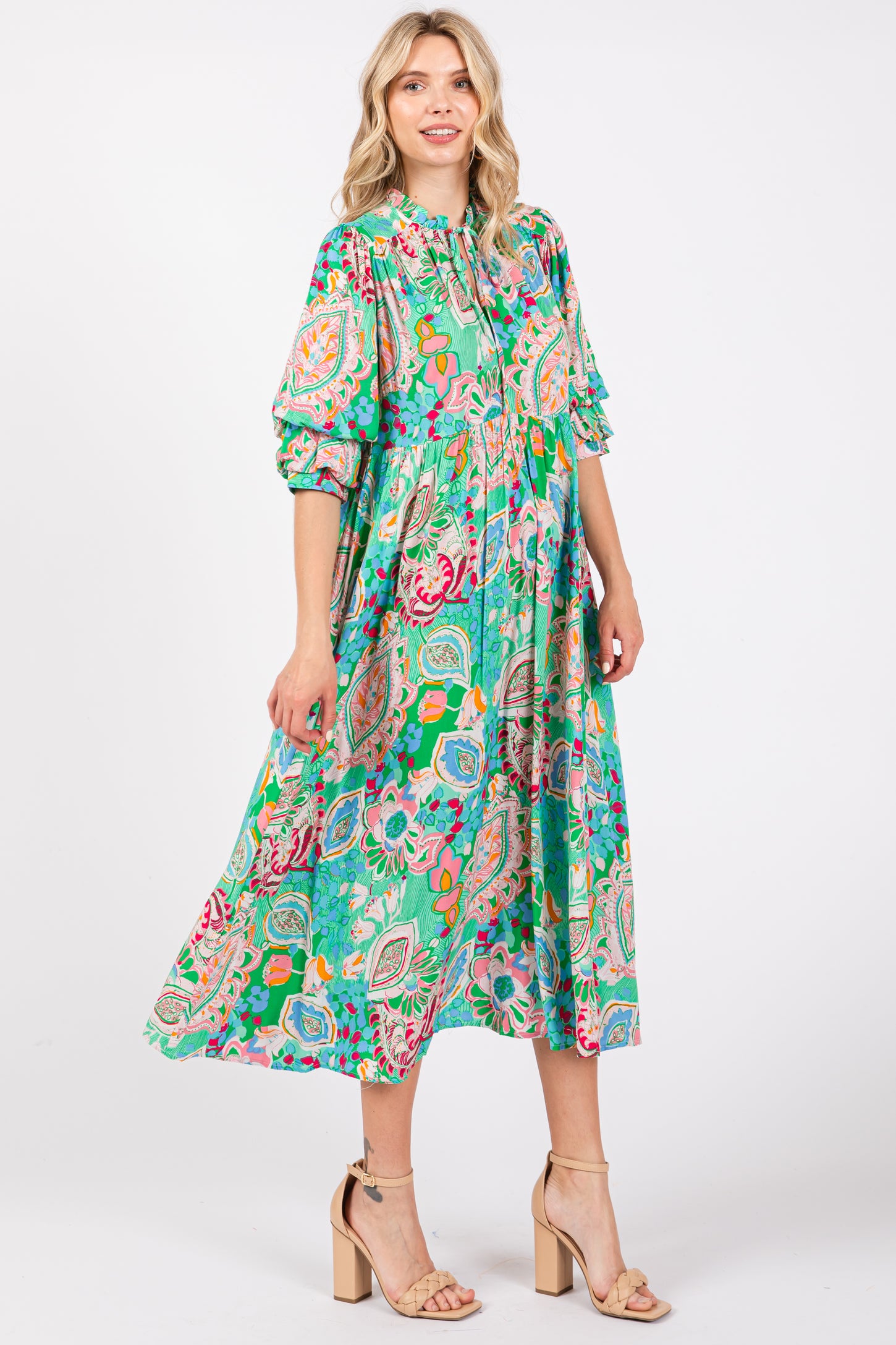 emerald green floral midi dress Just To Know You Emerald Green Floral Midi Dress Shop the Mint