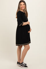 Black Long Sleeve Maternity Dress