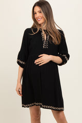 Black Long Sleeve Maternity Dress