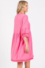 Pink Long Sleeve Dress