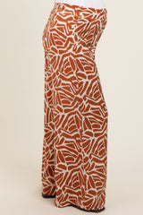 Camel Smocked Wide Leg Maternity Pants