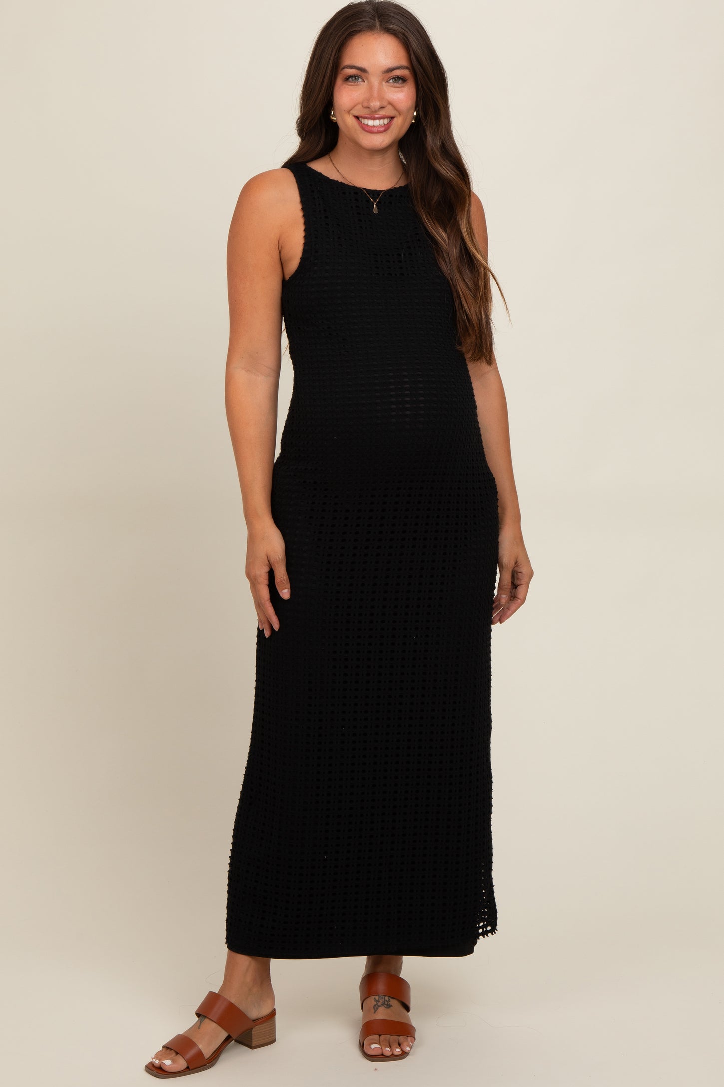 Black Fitted Maternity Maxi Dress PinkBlush Black Fitted Maternity Maxi Dress PinkBlush