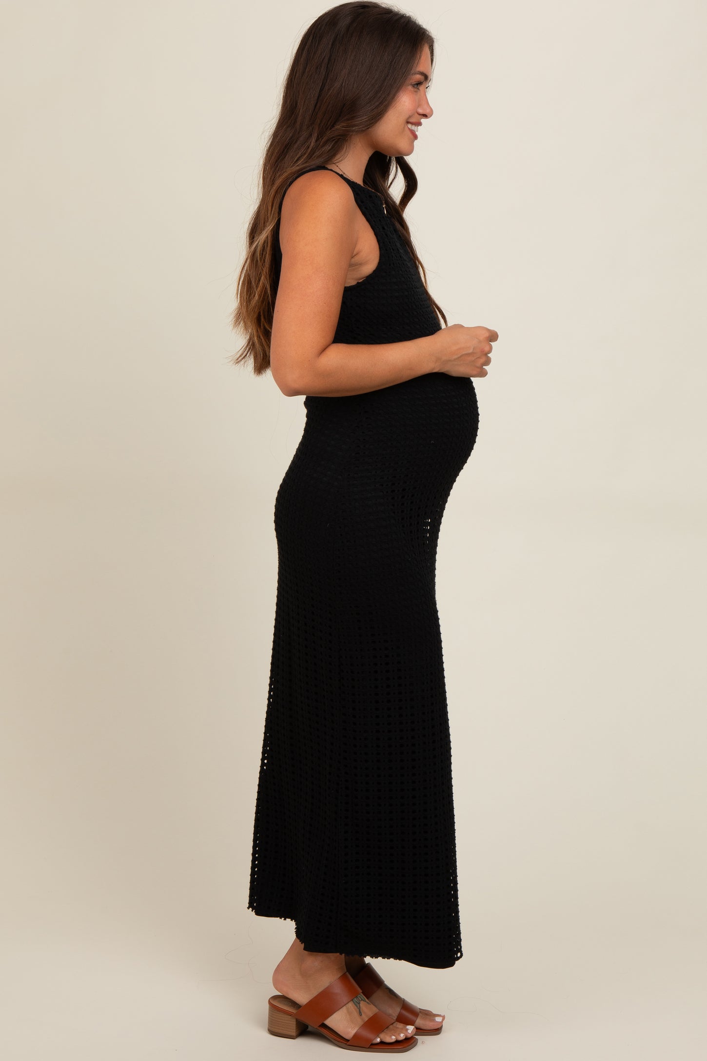 Black Fitted Maternity Maxi Dress PinkBlush Black Fitted Maternity Maxi Dress PinkBlush