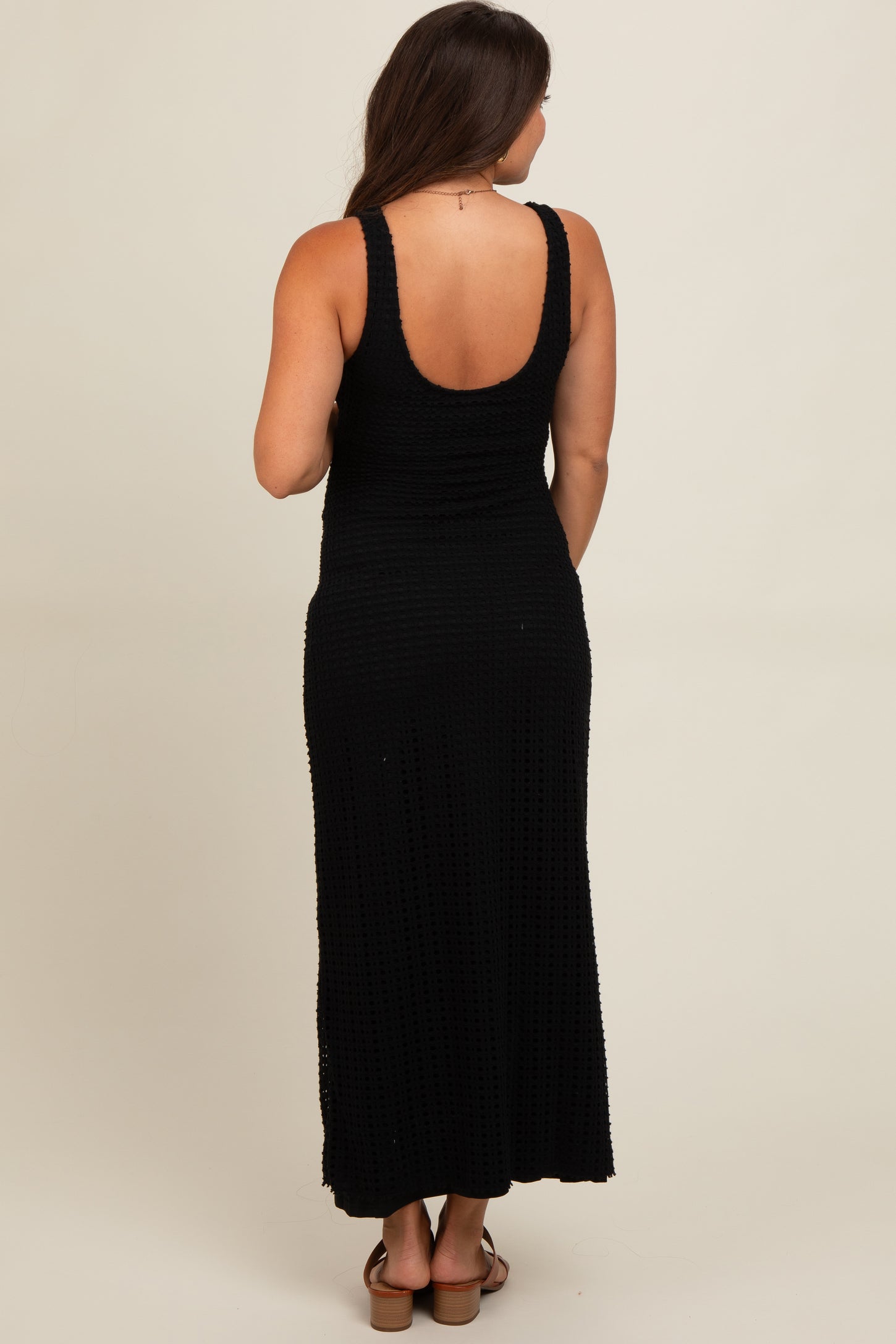 Black Fitted Maternity Maxi Dress Black Fitted Maternity Maxi Dress