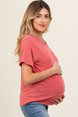 Rust Dolman Sleeve Maternity Top