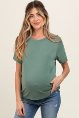 Green Dolman Sleeve Maternity Top
