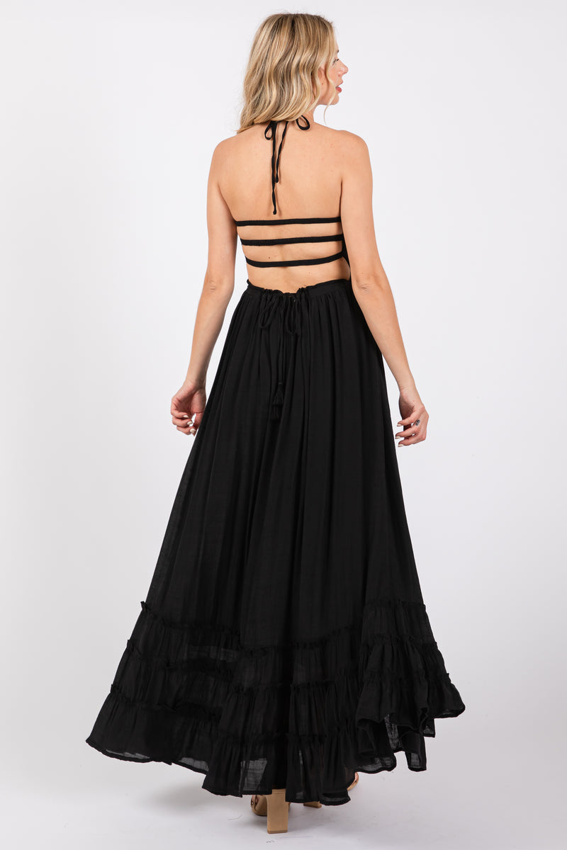 •NICOLE• smocked halter maxi dress main image 0