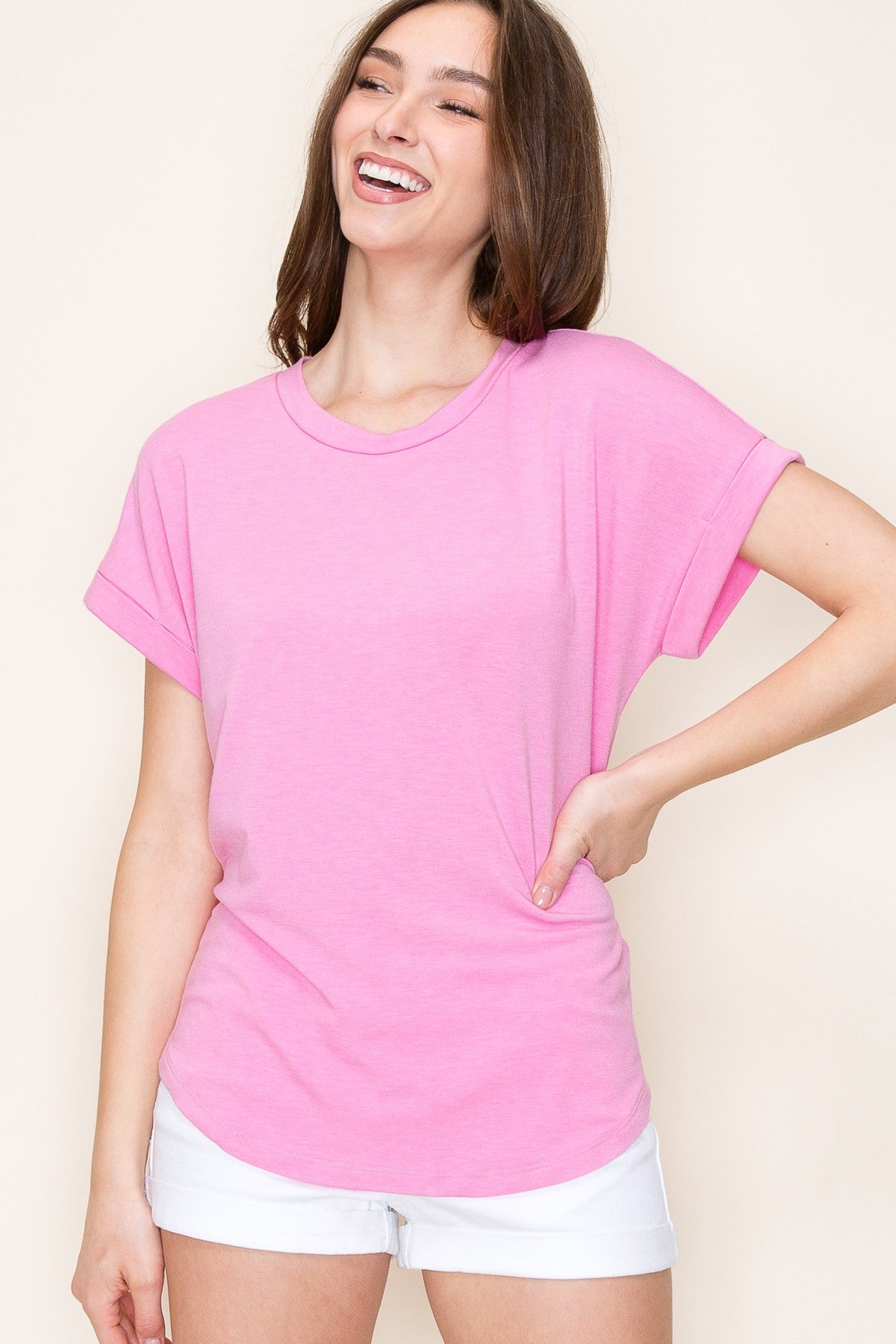Pink Short Sleeve Terry Top