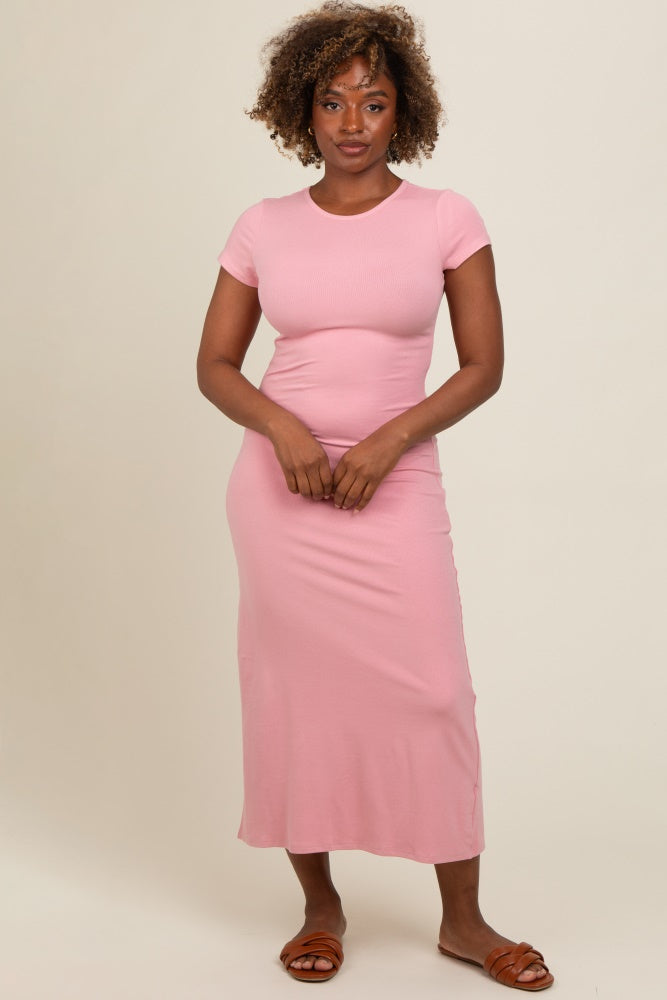 Pink Short Sleeve Midi T-Shirt Dress – PinkBlush