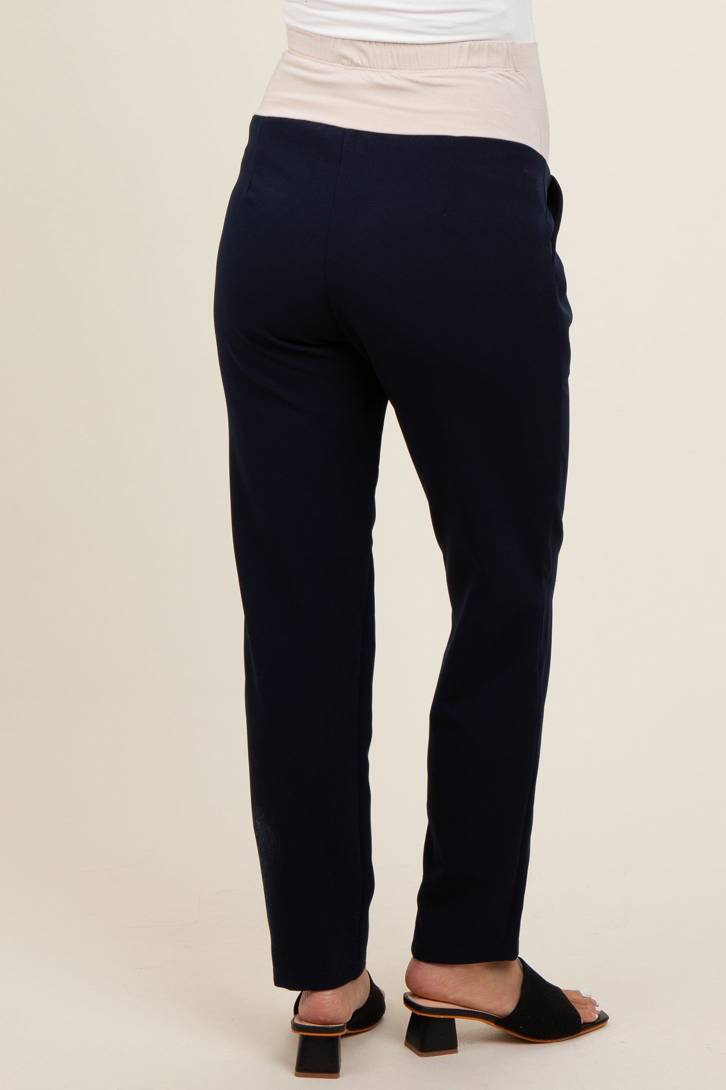 Navy Blue Pleated Relax Fit Maternity Pants PinkBlush Navy Blue Pleated Relax Fit Maternity Pants PinkBlush