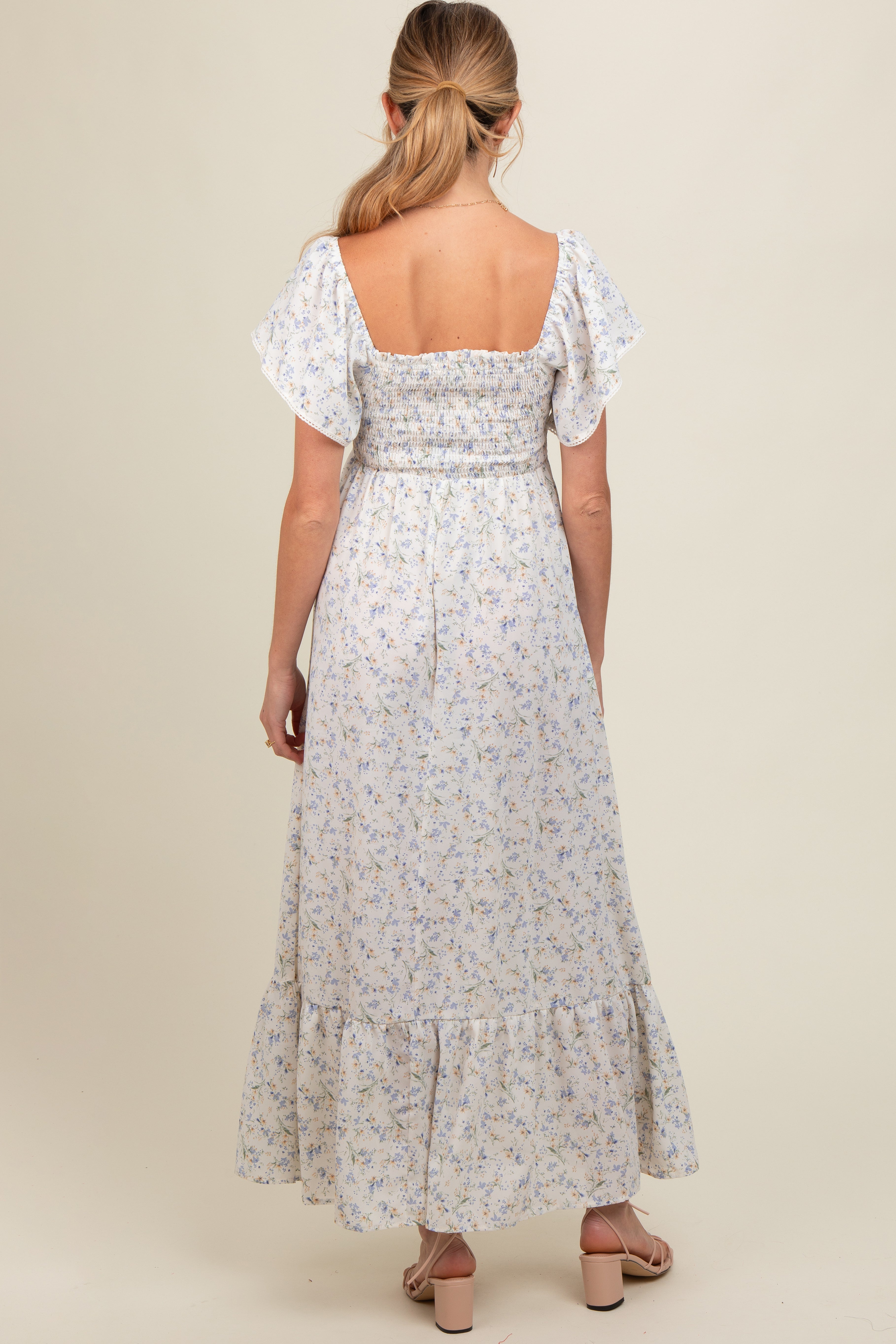 ivory floral smocked maternity maxi dress Crochet Trim – PinkBlush Navy Blue Macy's Prom you can search cute junemarkdown2026 Corset Size:48EU/XXXL/20UK/18US