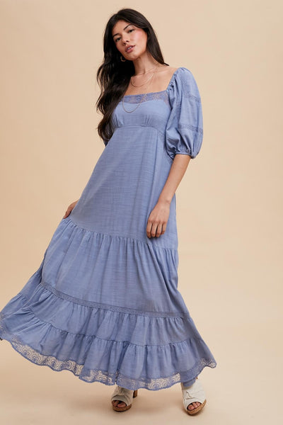 pinkblush blue lace maternity dress Insert Maxi Size:13 US Women (10 UK/AU) shoulder lace maternity maxi RMDROP Floral Dress Sherri Dress