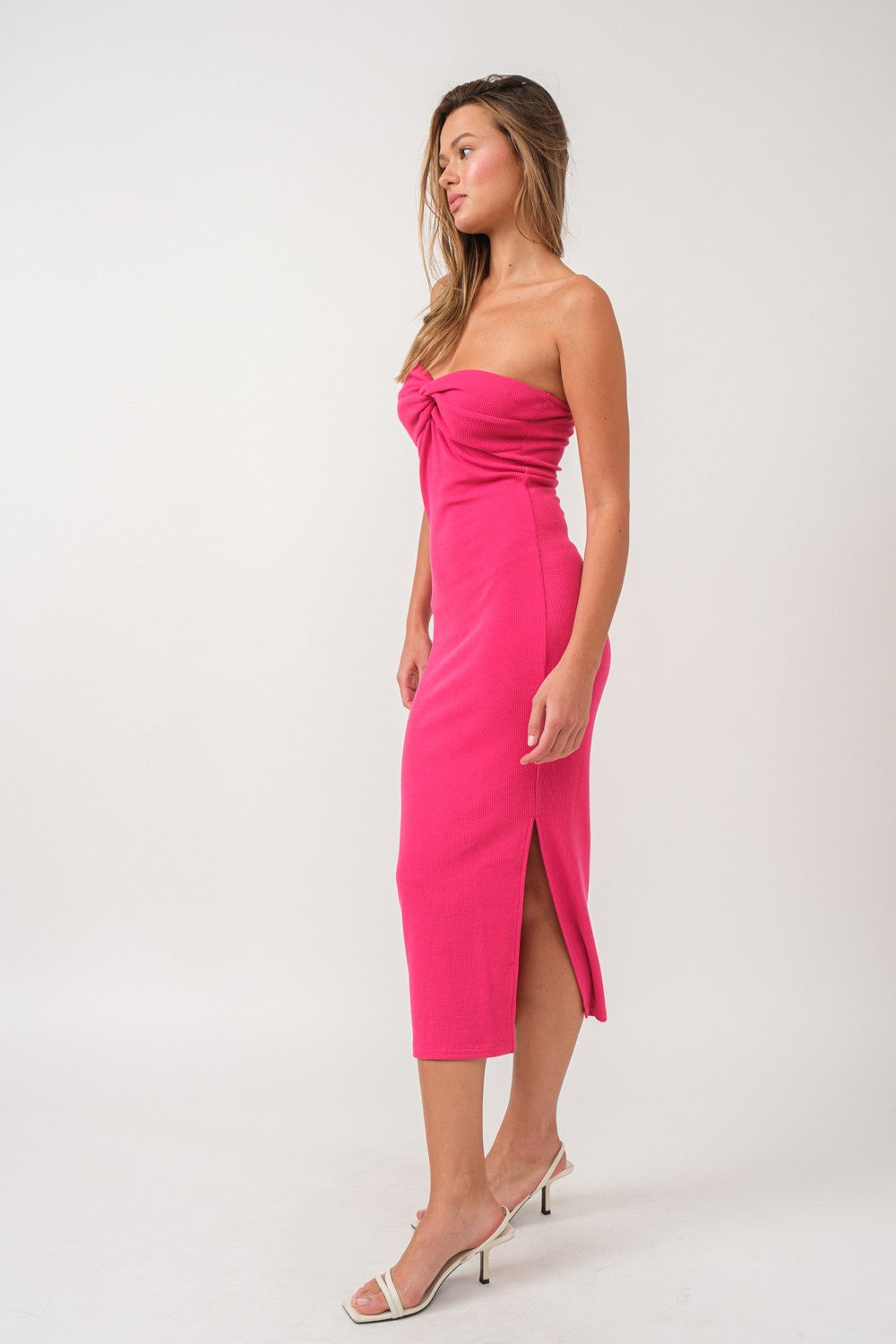 Fuchsia Strapless Twist Dress – PinkBlush Fuchsia Strapless Twist Dress – PinkBlush