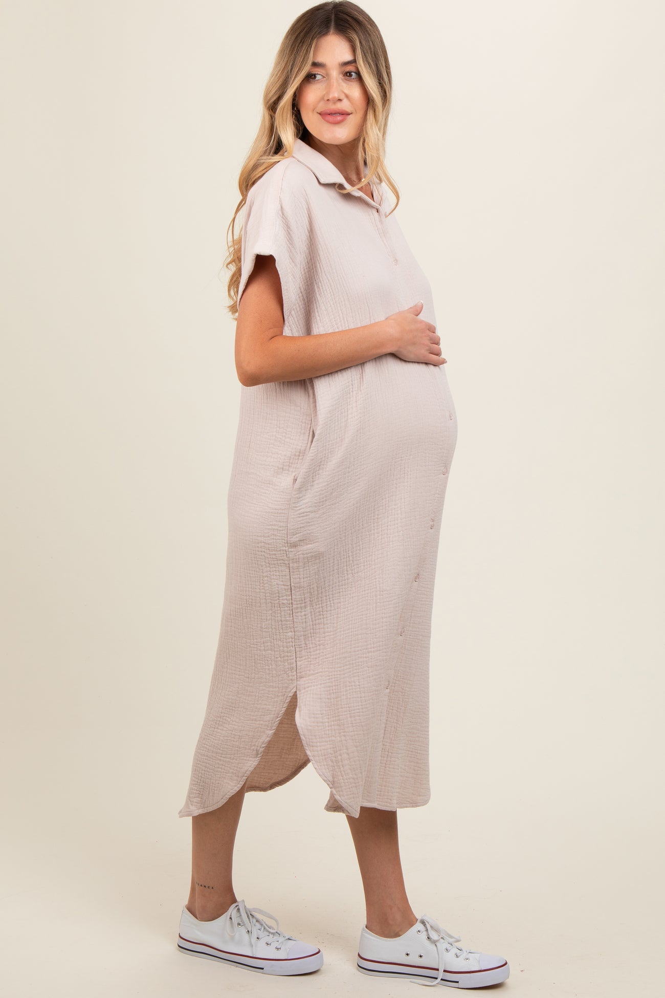 Nurse Maternity Uniform Dress Light Blue Button Down Hi Low Maternity Plus Maxi Dress PinkBlush Nurse Maternity Uniform Dress Light Blue Button Down Hi Low Maternity Plus Maxi Dress PinkBlush