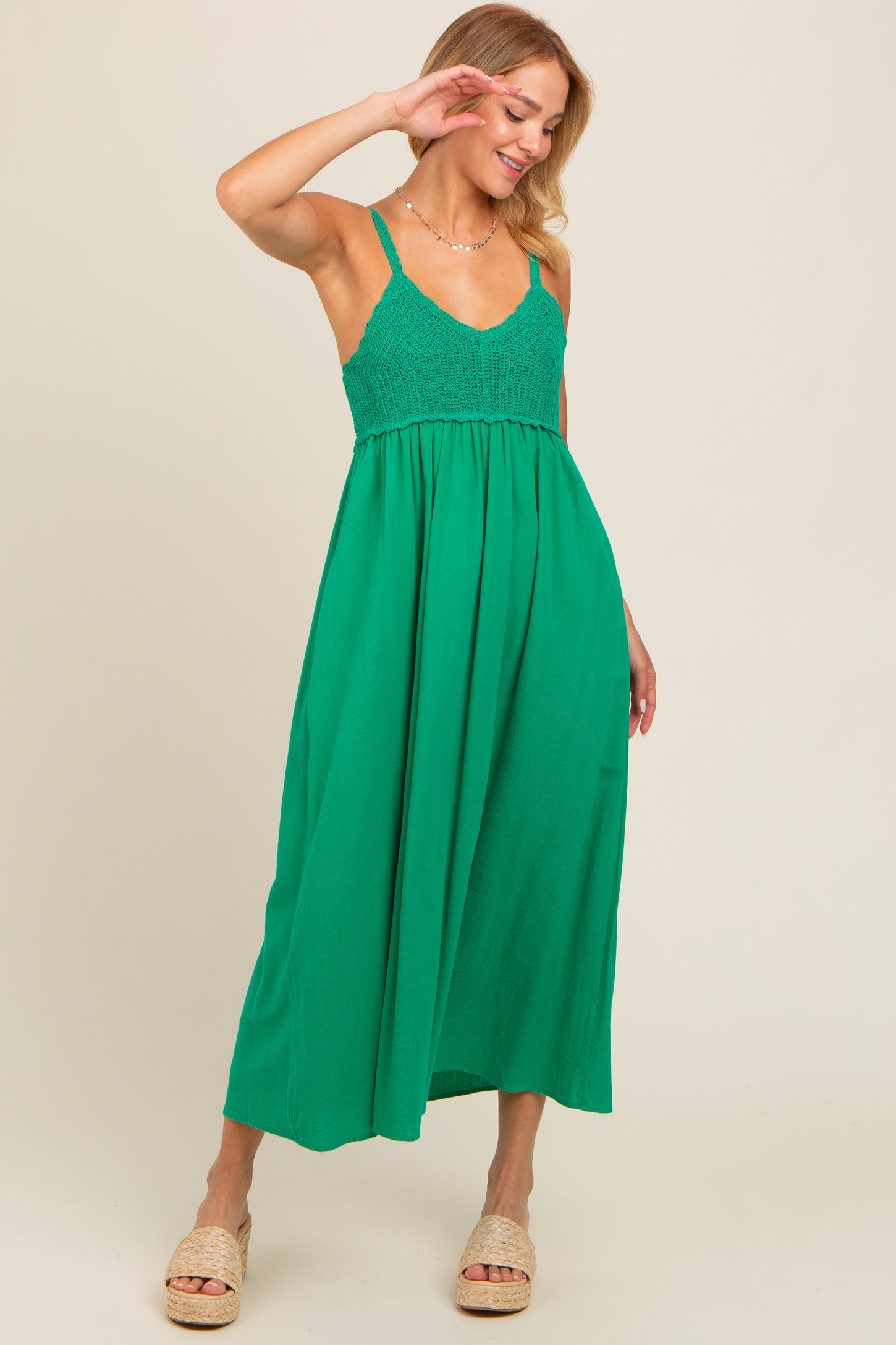 v neck crochet midi dress JUST ME WOMEN'S SLEEVELESS V-NECK CROCHET BODYCON MAXI DRESS 2S-2M-2L