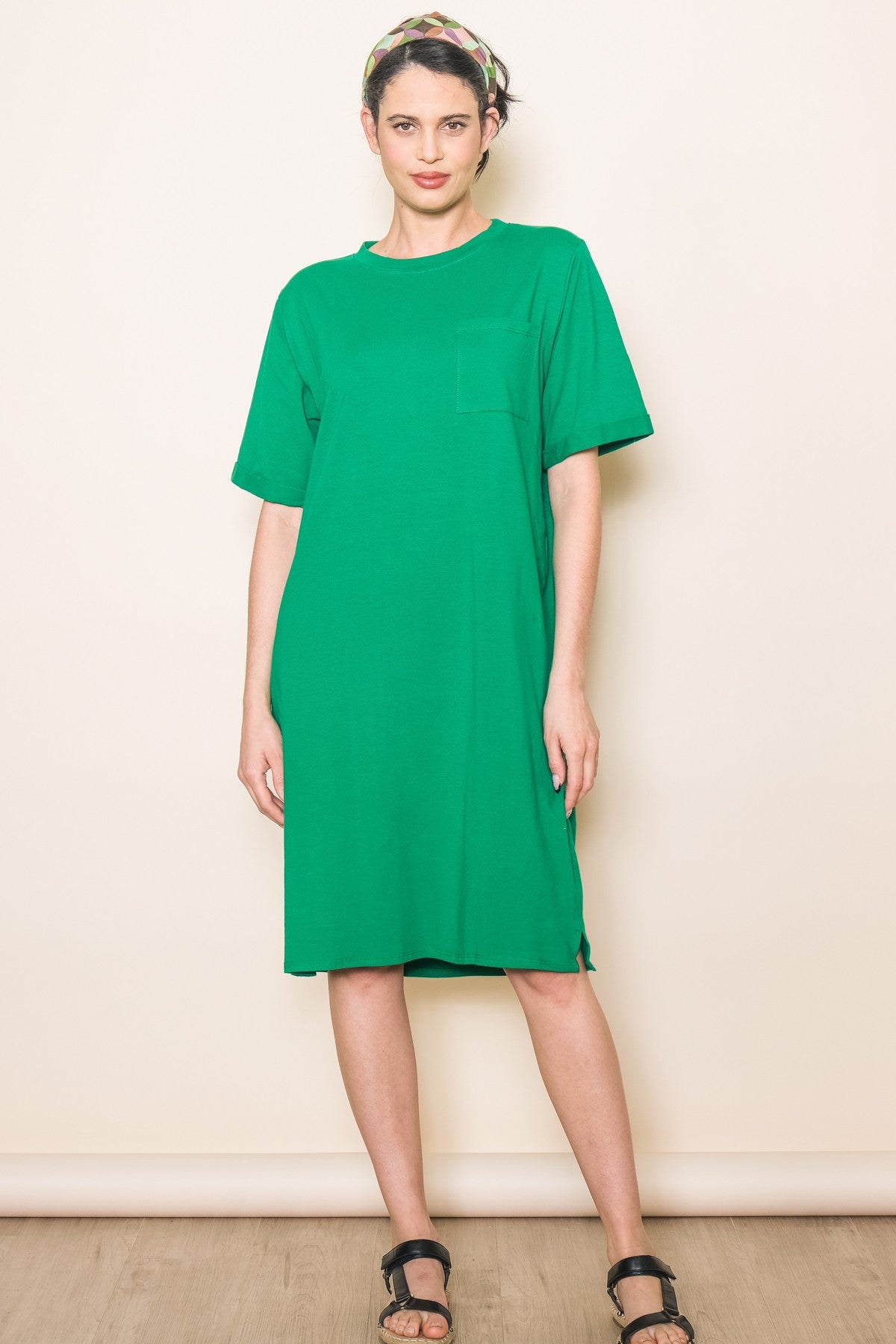 Green Oversized Round Neck T-Shirt Maternity Dress Green Oversized Round Neck T-Shirt Maternity Dress