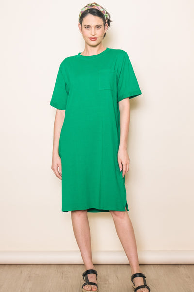 Green Oversized Round Neck T-Shirt Dress Green Oversized Round Neck T-Shirt Dress
