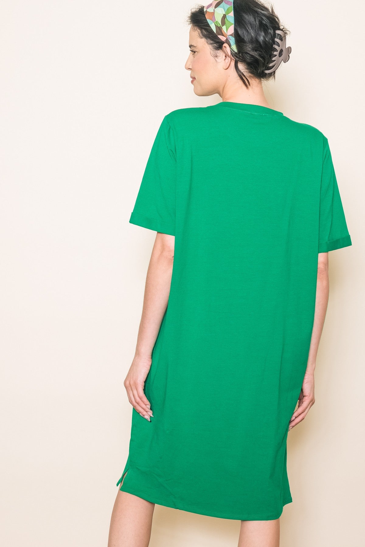 long green t shirt dress Oversized Round Neck T-Shirt modest Bridal length dress Classic Wedge Salad Size:6 USA | 5 UK | 39 EU