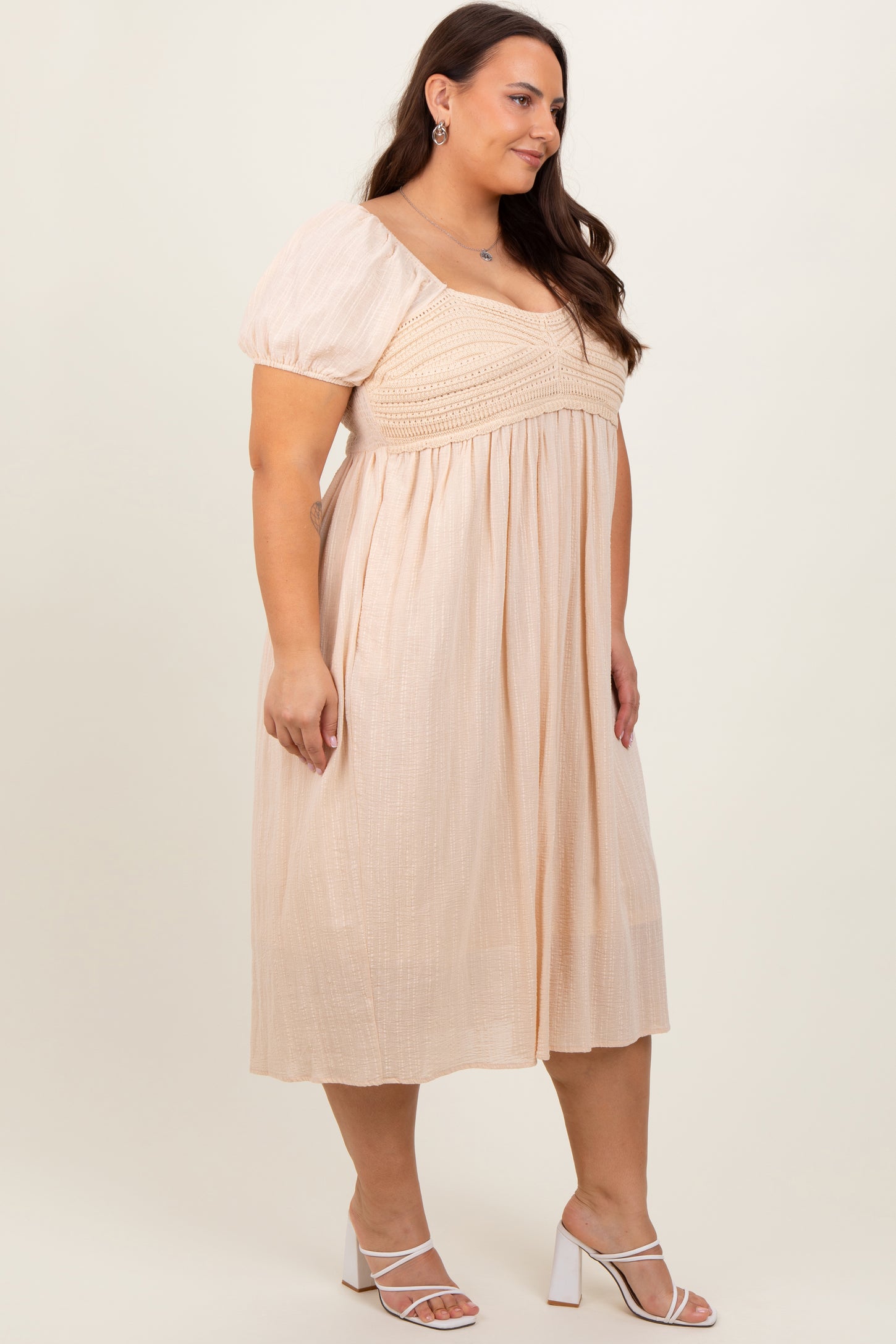 cream crochet midi dress LULU'S Steal Your Heart Cream Crochet Lace Midi Dress Style Exchange Boutique PGH