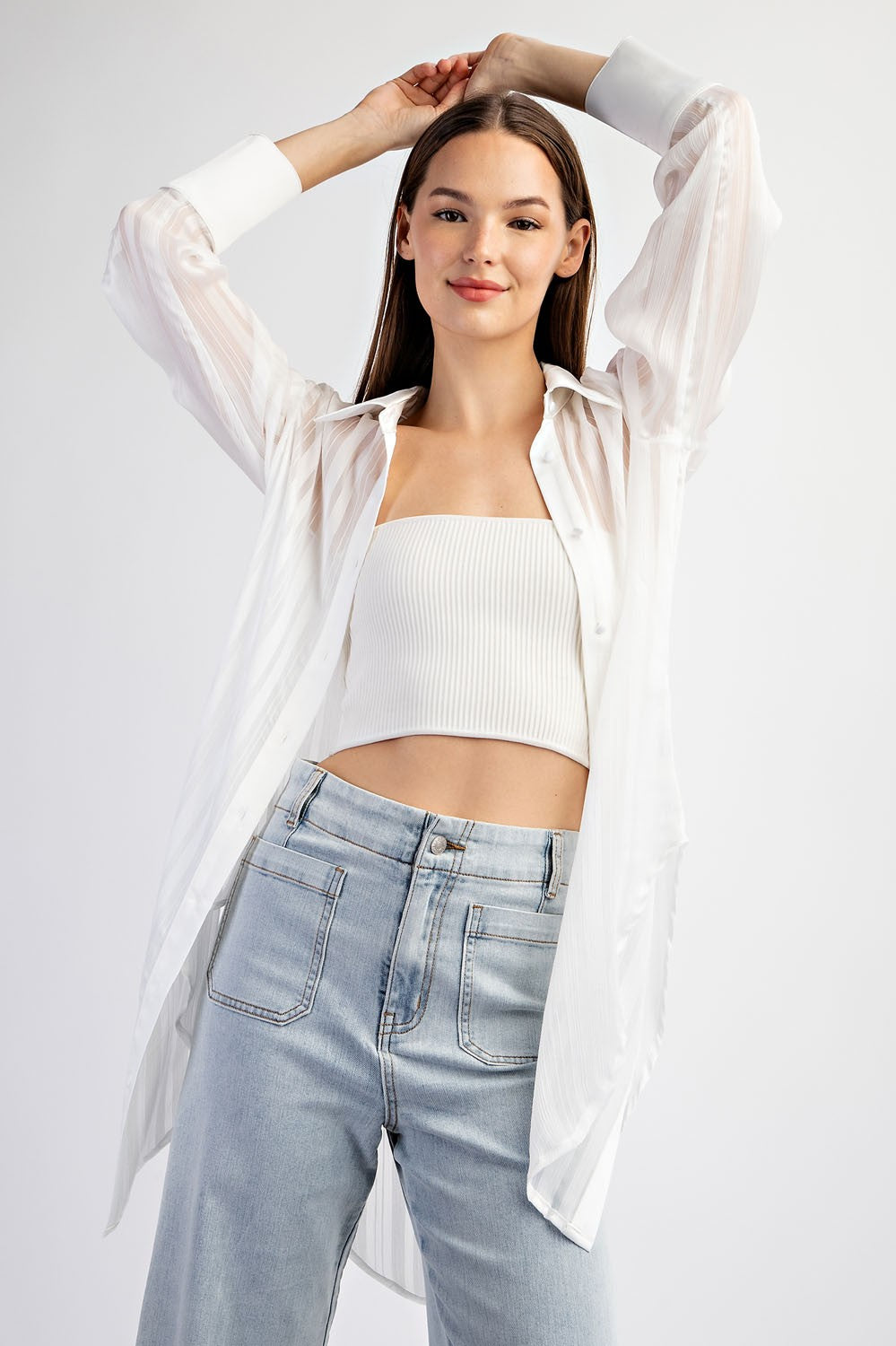 Oscalito - Chemisier en Coton Fil d'Ecosse plissé Bleu Marine - Taille - 2 Oscalito - Chemisier en Coton Fil d'Ecosse plissé Bleu Marine - Taille - 2