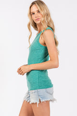 Green Heathered Tank Top