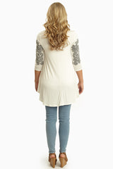 Ivory Black Paisley Accent Top