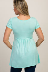 PinkBlush Mint Draped Front Maternity/Nursing Top