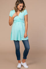 PinkBlush Mint Draped Front Nursing Top