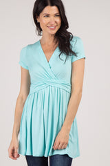 PinkBlush Mint Draped Front Nursing Top